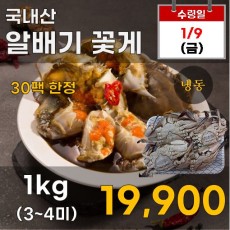 국내산 냉동 알배기 꽃게 1kg