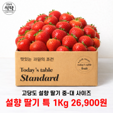 고당도 설향 딸기 중-대 사이즈 1kg