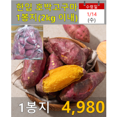 한입 호박고구마 1봉지(2kg 이내)