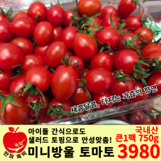 고당도 미니 방울토마토 / 국내산 큰 1팩 (750g)
